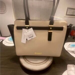 Chic Cream and Black Tote Bag